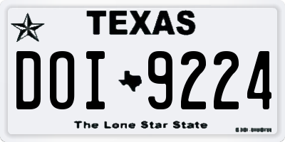 TX license plate DOI9224