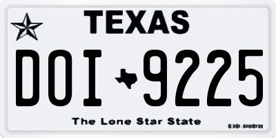 TX license plate DOI9225