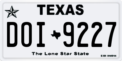 TX license plate DOI9227
