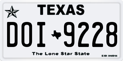 TX license plate DOI9228