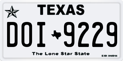 TX license plate DOI9229