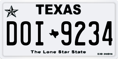 TX license plate DOI9234