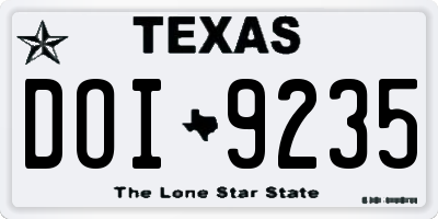 TX license plate DOI9235