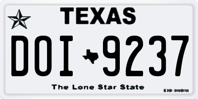 TX license plate DOI9237