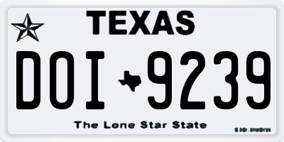 TX license plate DOI9239