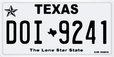 TX license plate DOI9241