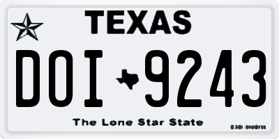 TX license plate DOI9243