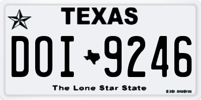TX license plate DOI9246