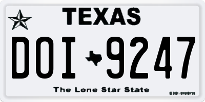 TX license plate DOI9247