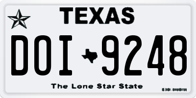 TX license plate DOI9248