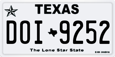 TX license plate DOI9252