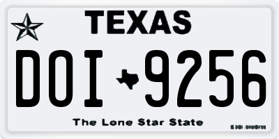 TX license plate DOI9256