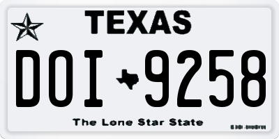 TX license plate DOI9258