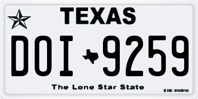 TX license plate DOI9259