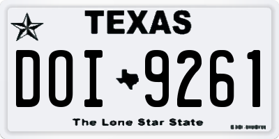 TX license plate DOI9261