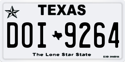 TX license plate DOI9264