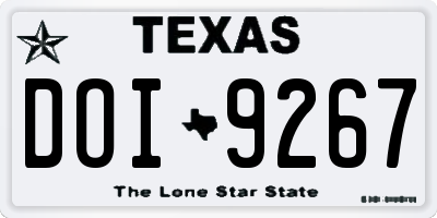 TX license plate DOI9267