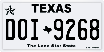 TX license plate DOI9268