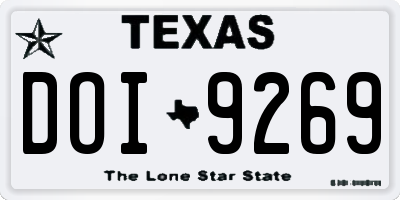 TX license plate DOI9269