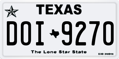 TX license plate DOI9270