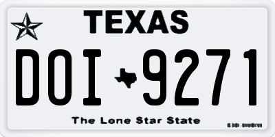 TX license plate DOI9271
