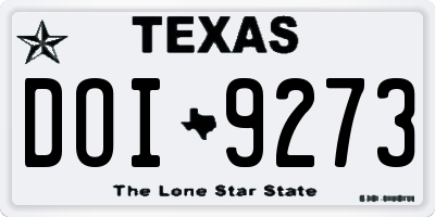 TX license plate DOI9273