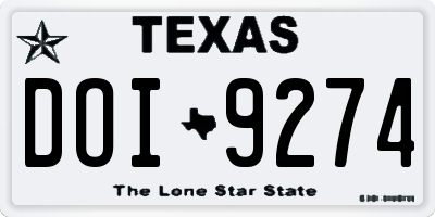 TX license plate DOI9274