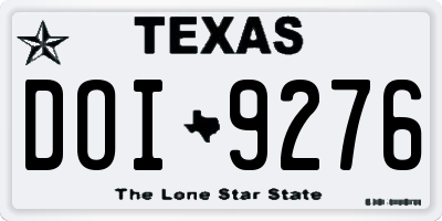TX license plate DOI9276