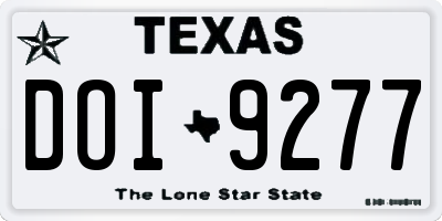 TX license plate DOI9277