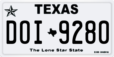 TX license plate DOI9280