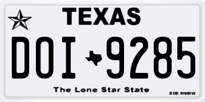 TX license plate DOI9285