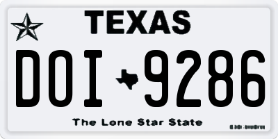 TX license plate DOI9286