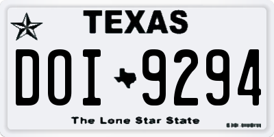 TX license plate DOI9294