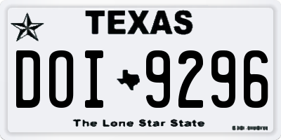 TX license plate DOI9296