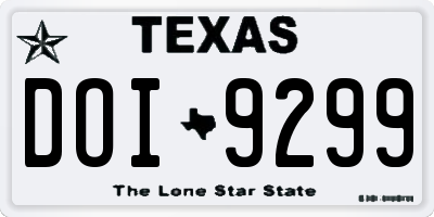 TX license plate DOI9299