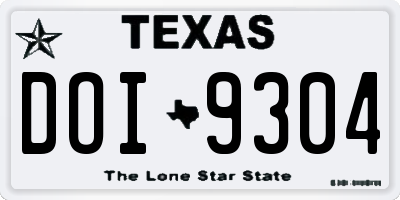 TX license plate DOI9304