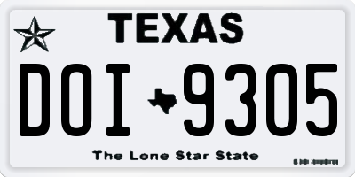 TX license plate DOI9305