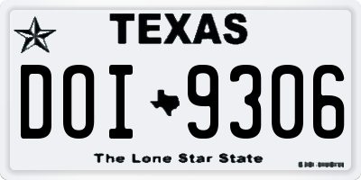 TX license plate DOI9306