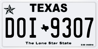 TX license plate DOI9307