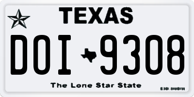 TX license plate DOI9308