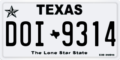 TX license plate DOI9314