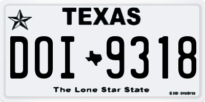 TX license plate DOI9318