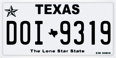 TX license plate DOI9319