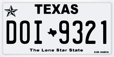 TX license plate DOI9321