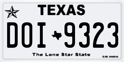 TX license plate DOI9323