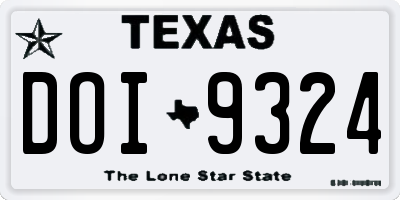 TX license plate DOI9324