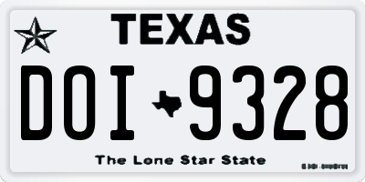 TX license plate DOI9328