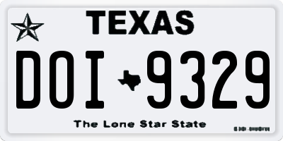 TX license plate DOI9329
