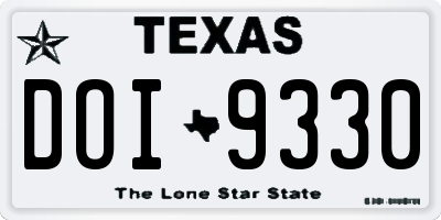 TX license plate DOI9330