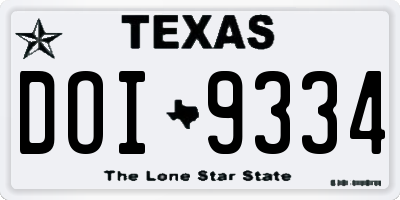 TX license plate DOI9334